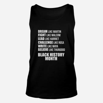 Dream Fight Lead Challenge Write Black History Unisex Tank Top - Thegiftio UK