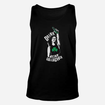 Drink Like A Gallagher Ladies Burnout Unisex Tank Top | Crazezy UK