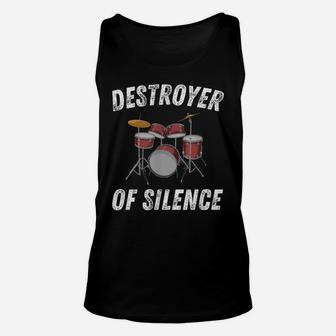 Drummer & Percussionist Funny Drum Saying Design Silence Unisex Tank Top | Crazezy