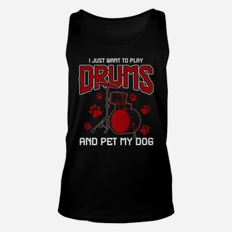 Drummer Animal Gifts Dog Pet Drums Unisex Tank Top | Crazezy