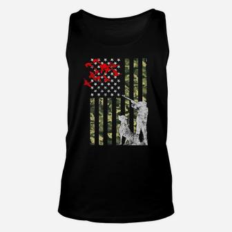 Duck Hunting With Dog Gift American Camouflage Usa Camo Flag Unisex Tank Top | Crazezy