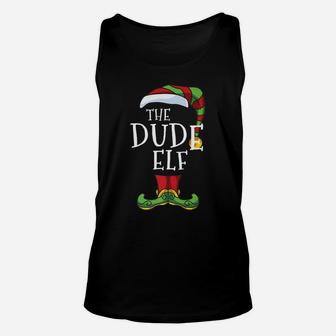 Dude Elf Family Matching Christmas Group Funny Pajama Unisex Tank Top | Crazezy