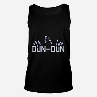 Dun Dun Great White Shark Pun Funny Parody Unisex Tank Top | Crazezy AU