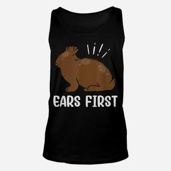 Ears First Chocolate Easter Bunny Rabbit Funny Easter Unisex Tank Top | Crazezy
