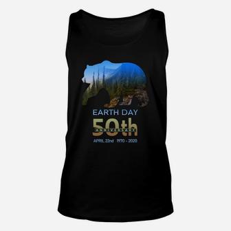 Earth Day 50th Anniversary Brown Bear Silhouette Buy T Shirt Unisex Tank Top - Thegiftio UK