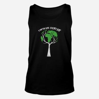Earth Day Every Day Global Plant A Tree Distressed Unisex Tank Top - Monsterry
