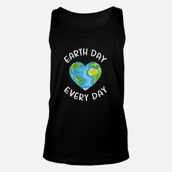 Earth Day Everyday Cute Heart Planet Unisex Tank Top | Crazezy CA