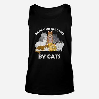 Easily Distracted By Cats Kitten Meow Lover Unisex Tank Top | Crazezy AU