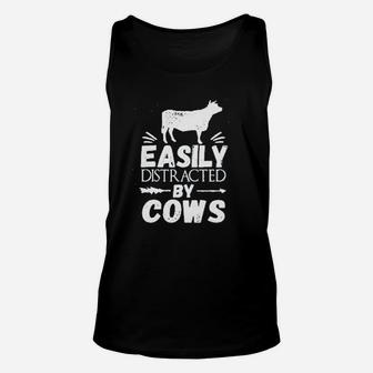 Easily Distracted By Cows Unisex Tank Top | Crazezy DE