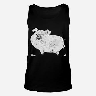 Easily Distracted By Pigs Tee Pig Farm Lover Gift Christmas Unisex Tank Top | Crazezy