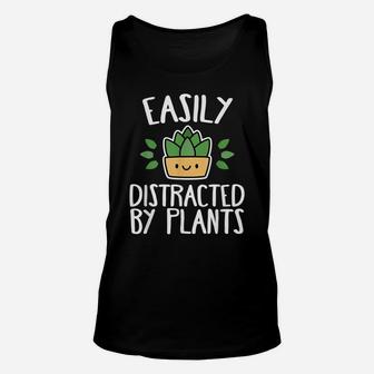 Easily Distracted By Plants Gardener Unisex Tank Top | Crazezy