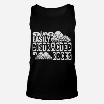 Easily Distracted By Rocks Unisex Tank Top | Crazezy AU