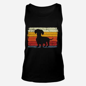 Easily Distracted By Wieners Doxie Dog Vintage Dachshund Unisex Tank Top | Crazezy UK