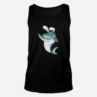 Easter Bunny Dabbing Shark Rabbit Ears Animal Gift Unisex Tank Top - Thegiftio UK