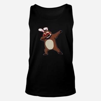 Easter Bunny Dabbing Sloth Rabbit Ears Animal Gift Unisex Tank Top - Thegiftio UK