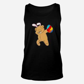 Easter Bunny Dabbing Teddy Bear Egg Ears Gift Unisex Tank Top - Thegiftio UK