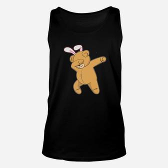 Easter Bunny Dabbing Teddy Bear Rabbit Ears Gift Unisex Tank Top - Thegiftio UK