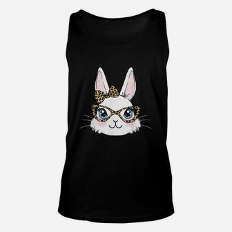 Easter Bunny Rabbit With Leopard Glasses Unisex Tank Top | Crazezy CA