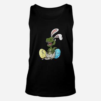 Easter Day T Rex With Bunny Ears Eggs Funny Unisex Tank Top - Thegiftio UK