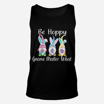 Easter Gnome Be Hoppy Shirt Spring Easter Bunny Pun Women Raglan Baseball Tee Unisex Tank Top | Crazezy UK