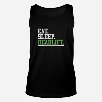 Eat Sleep Deadlift Funny Workout Gym Unisex Tank Top | Crazezy
