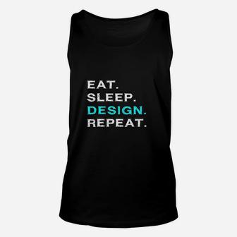 Eat Sleep Design Repeat Funny Interior Graphic Designer Gift Unisex Tank Top - Thegiftio UK