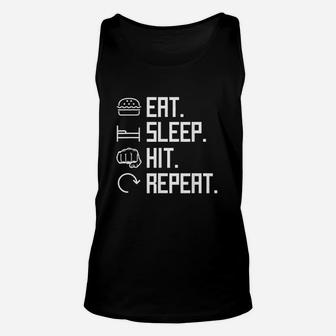 Eat Sleep Hit Repeat Boxing Punching Gift Unisex Tank Top | Crazezy