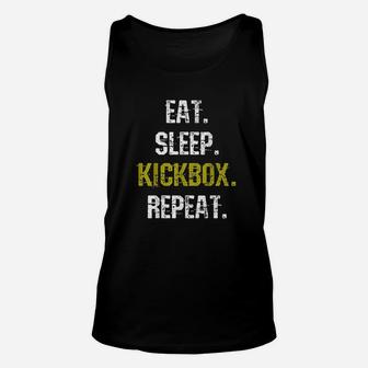 Eat Sleep Kickbox Repeat Funny Training Gift Unisex Tank Top | Crazezy DE