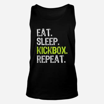 Eat Sleep Kickbox Repeat Unisex Tank Top | Crazezy
