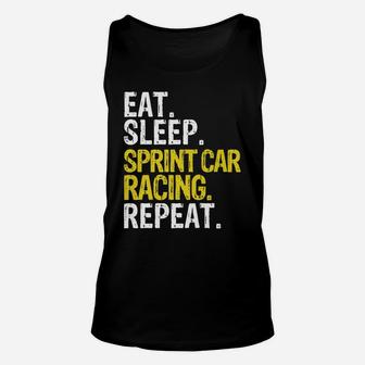 Eat Sleep Sprint Car Racing Repeat Gift Unisex Tank Top | Crazezy