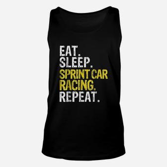 Eat Sleep Sprint Car Racing Repeat Unisex Tank Top | Crazezy