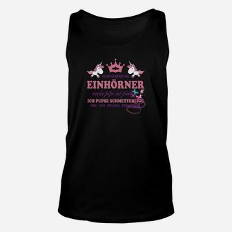Einhorn Schwarzes Unisex TankTop Ich Pupse Schmetterlinge, Lustiges Hemd für Fans - Seseable