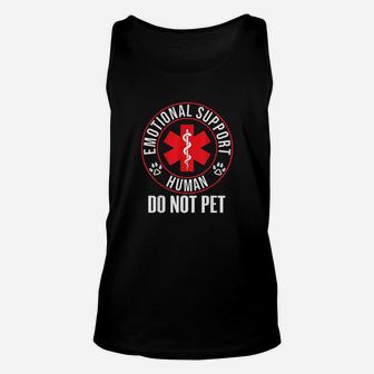 Emotional Support Human Do Not Pet Service Dog Love Humor Unisex Tank Top | Crazezy CA