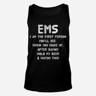 Ems Funny Definition Noun Emt Humor T Shirt Unisex Tank Top | Crazezy CA