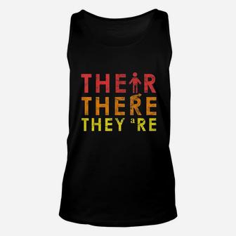 English Grammar Lesson There Their They Are Teacher Gift Unisex Tank Top | Crazezy CA