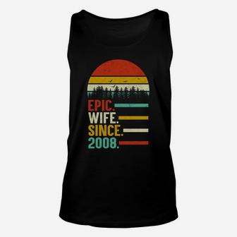 Epic Wife Since 2008, 12Th Wedding Anniversary Gift For Her Unisex Tank Top | Crazezy