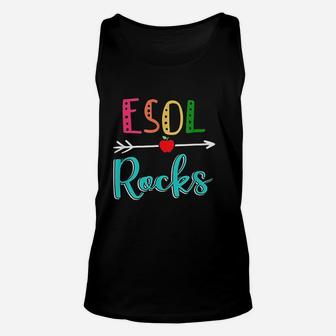 Esol Rocks Teacher Back To School Unisex Tank Top | Crazezy DE