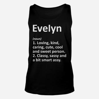 Evelyn Definition Personalized Name Funny Birthday Gift Idea Unisex Tank Top | Crazezy DE