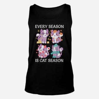 Every Season Is Cat Season Funny Cat Owners Lovers Gift Unisex Tank Top | Crazezy