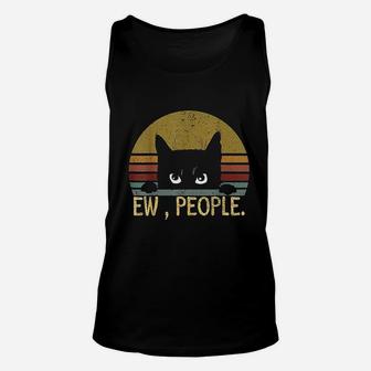 Ew People Black Cat Vintage Retro Unisex Tank Top | Crazezy AU