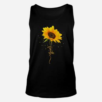 Faith Beautiful Yellow Sunflower Sunflower Blooms Funny Gift Unisex Tank Top | Crazezy AU