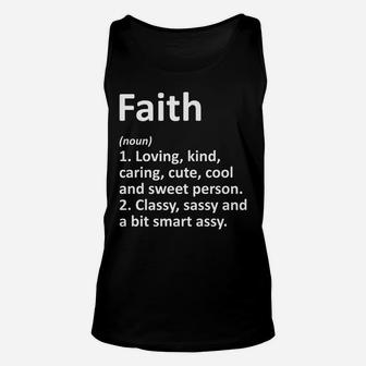 Faith Definition Personalized Name Funny Birthday Gift Idea Unisex Tank Top | Crazezy