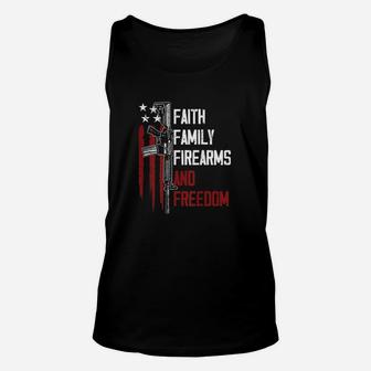 Faith Family And Freedom Lover American Flag Unisex Tank Top | Crazezy AU