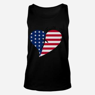 Faith Family Freedom American Flag Heart 4Th Of July Unisex Tank Top | Crazezy