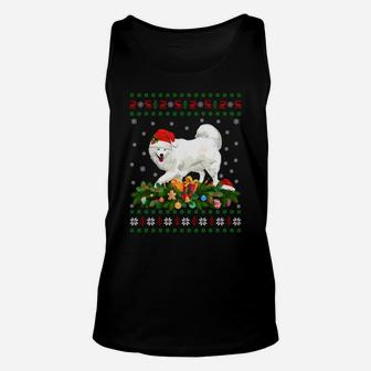 Family Matching Xmas Lighting Ugly Samoyed Christmas Sweatshirt Unisex Tank Top | Crazezy
