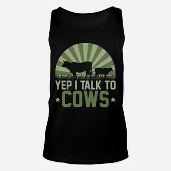 Farm Animal Lover Gift Idea Retro Cow Unisex Tank Top | Crazezy