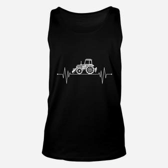 Farm Gift Tractor Heartbeat Farmer Unisex Tank Top | Crazezy