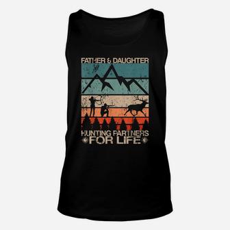 Father Daughter Hunting Partners For Life Retro Dad Hunters Unisex Tank Top | Crazezy