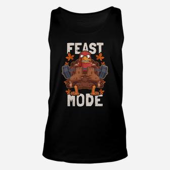 Feast Mode Weightlifting Turkey Day Thanksgiving Christmas Sweatshirt Unisex Tank Top | Crazezy CA