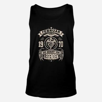 Februar 1970 Legenden Unisex TankTop, Schwarzes Geburtstags-Design - Seseable